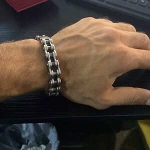 925 Sterling Silver Motorcycle Chain Bracelet – Made in Mexico